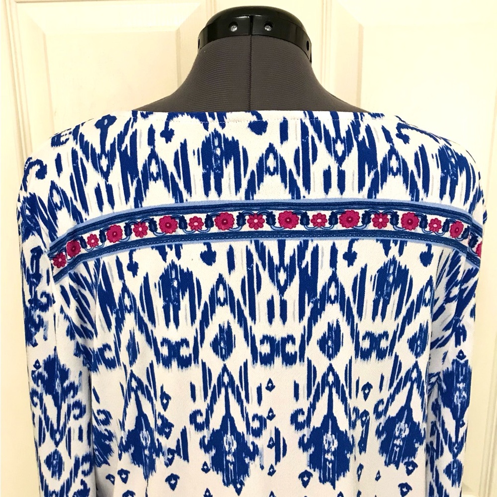 JM Collection Embellished Ikat Top - Picture 12 of 16